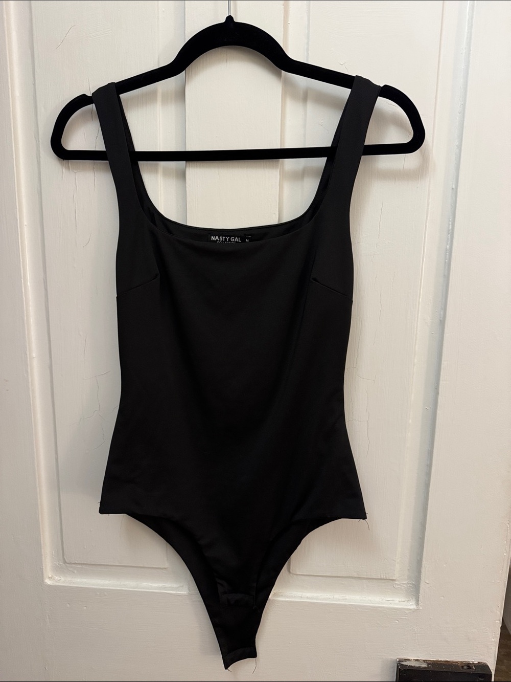 Nasty Gal Black Scoop Neck One-Piece Bodysuit